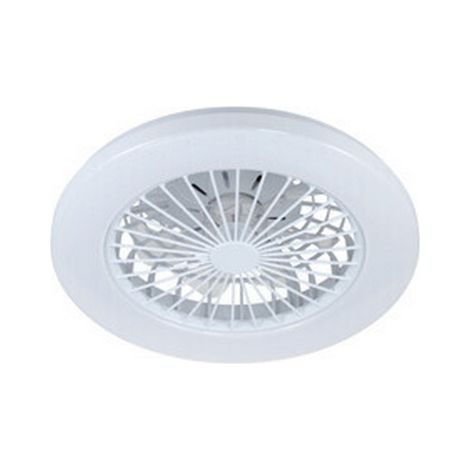 Briloner plafonnier avec ventilateur de plafond effet e'toile' 5 niveaux de vitesse avec inversion de rotation LED 45W D 48cm moteur 25W pour inte'rieur/exte'rieur en plastique/me'tal blanc