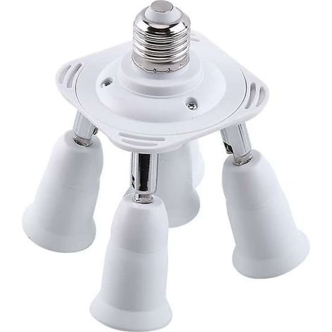 Adaptateur répartiteur de douille E27 5 en 1 pour ampoules LED E27 (1/4)