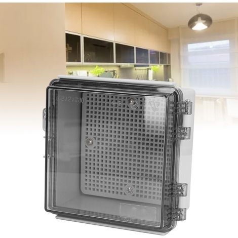 Wasserdichter Verteilerkasten 150 x 150 x 90 mm mit transparentem Deckel, IP67 wasserdichter elektrischer Anschlusskasten, ABS-Kunststoffgehäuse mit Klappdeckel, Montageplatte und Wandhalterung. (1/5)