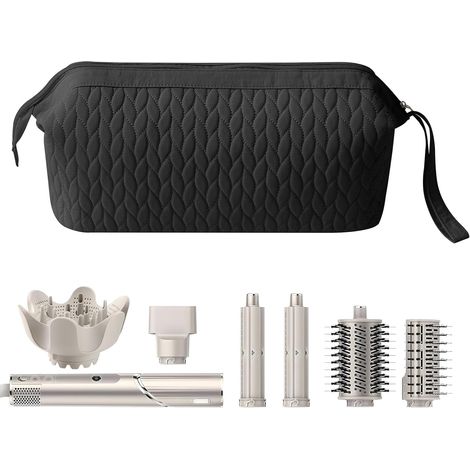 Sac de Rangement, Trousse de Voyage Étanche pour Sèche-Cheveux, Pochette de Protection Portable pour Accessoires (Noir, 37×16×20cm) (1/5)