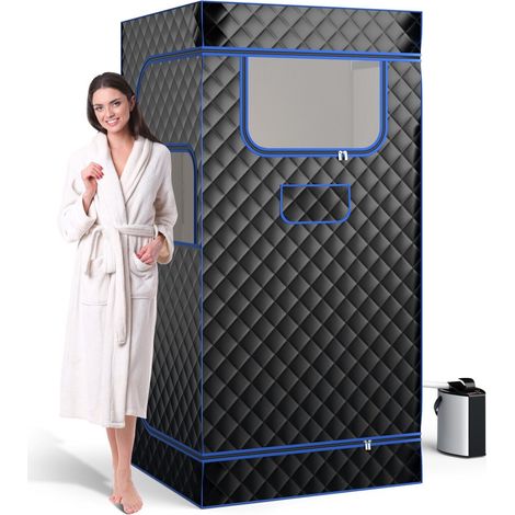 COSTWAY Portable Steam Sauna Home Full Body Sauna Box w/3L Steam Generator (1/5)