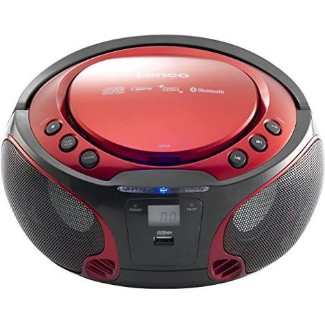 Design Musica party Audio sistema USB Bluetooth scroller Boombox lettore CD MP3 Lenco SCD-550 rosso (1/5)