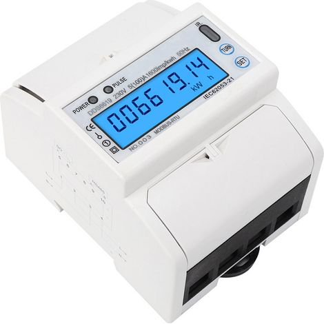 Compteur d'énergie monophasé DDS6619-014, montage sur rail DIN 4 broches, affichage LCD, compteur électronique (1/5)
