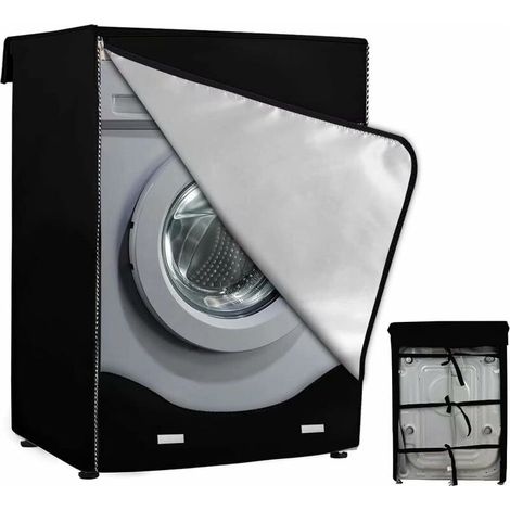 Funda protectora para lavadora de carga frontal - Impermeable, a prueba de polvo XL (60x64x85CM) Negra (1/5)