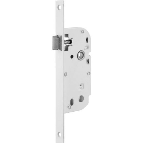 Bricard – Serrure à larder réversible blanche 40 mm – Bouts carrés – Pour portes de cuisine et salon – Fourni avec vis de fixation (1/2)