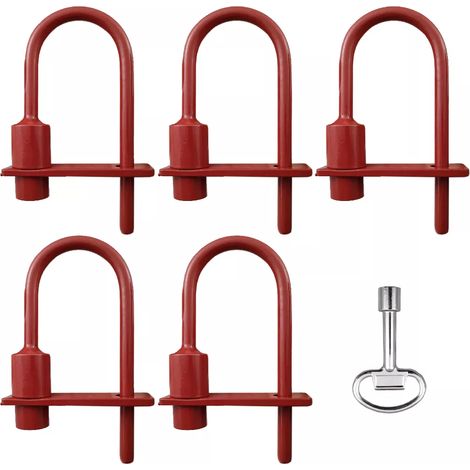 Ultra Secure – Lot de 5 cadenas pompier 9mm/11mm – Acier inoxydable – Serrure triangulaire pour accès rapide pompiers et EDF – 1 clé fournie (1/5)