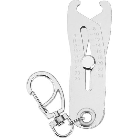 Idea de creación 1 llavero portátil preciso para comprobar el tamaño de la rosca - Llavero para comprobar el tamaño del perno - Herramienta para encontrar el tamaño de la cabeza del perno en pulgadas (1/5)