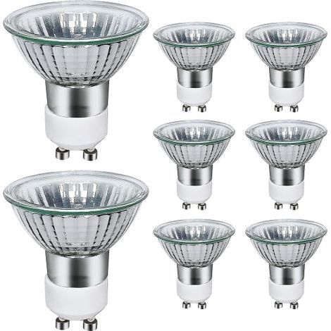Lot de 8 ampoules halogènes GU10 35 W, 220 V, spots halogènes GU10 2800 K, lumière chaude. (1/5)