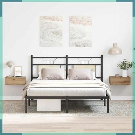 Table de chevet flottante - 861122 - chêne artisanal - 40 x 32 x 15 cm - charge 40 kg (1/5)
