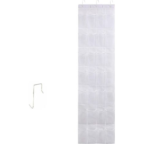 Sac de rangement pliable multicouche pour chaussures avec poches, organiseur à suspendre sur porte pour placard, 24/28 grilles, tissu non tissé, économiseur d'espace pour baskets et talons (1/5)