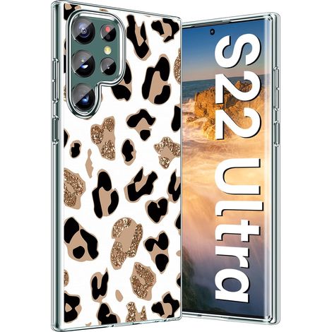 CUSTODIA PER SAMSUNG GALAXY S22 ULTRA BIANCO MACCHIE DI LEOPARDO PROTETTIVA SOLIDA (1/5)