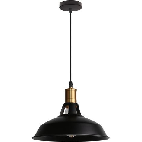Plafonnier de salle à manger Suspension décorative de style industriel rétro en métal (noir) (1/2)