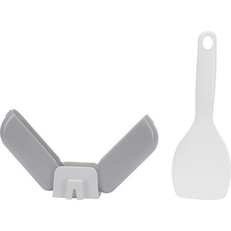 Servierlöffel mit staubdichter Aufbewahrungsbox, Reislöffel aus PP, graues Küchenaccessoire (1/5)