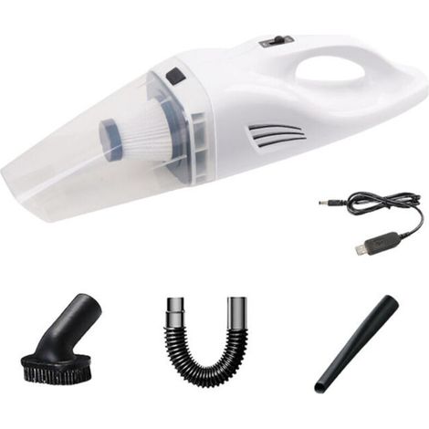 USB-aufladbarer Akku-Staubsauger – Weiß (1/4)