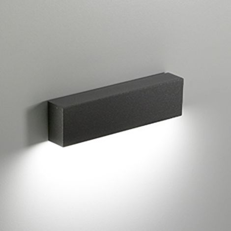 Slat Lampada da parete a LED per esterni ed interni, design moderno rettangolare in alluminio pressofuso, colore grigio scuro, 4W 3000K, IP65