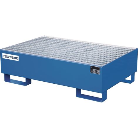 TECWERK Auffangwanne 215l L1200xB800xH360mm Stahlbl.m.Gitterrost blau TECWERK (1/5)