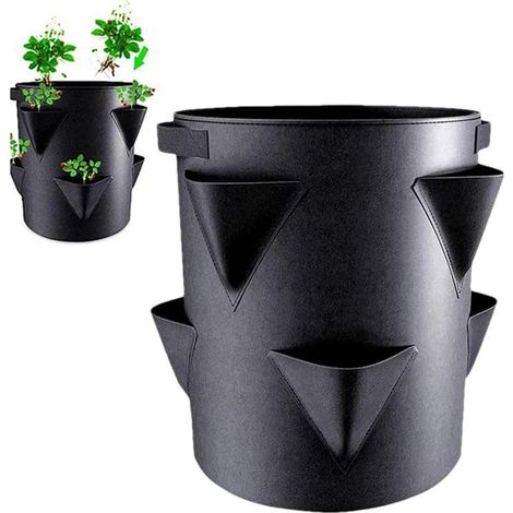 Plantateurs de fraises Pots de plantation de jardin en plein air avec 6 poches de croissance latérale (1/5)