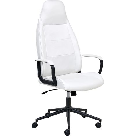 Silla de oficina moderna tradicional giratoria ajustable con reposabrazos blanco crema Rebel