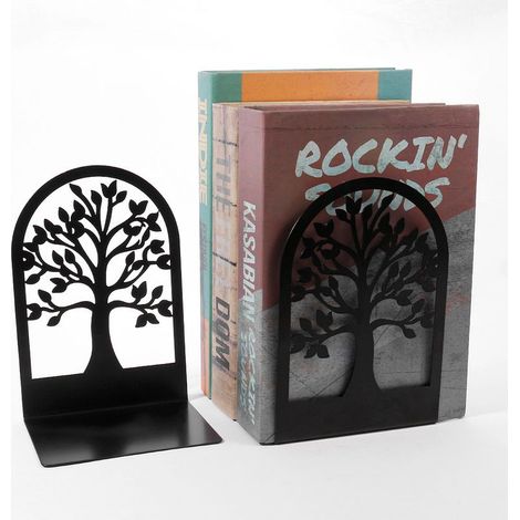 Serre-Livres - Support Livre Metal Noir - Pour Etagere Bureau Cuisine - Lot De 2 (1/5)