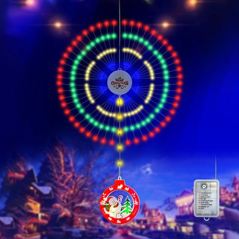 Guirlande lumineuse de Noël en forme de feu d'artifice, suspension décorative étanche IP65, lumières colorées, 8 modes d'éclairage (1/3)