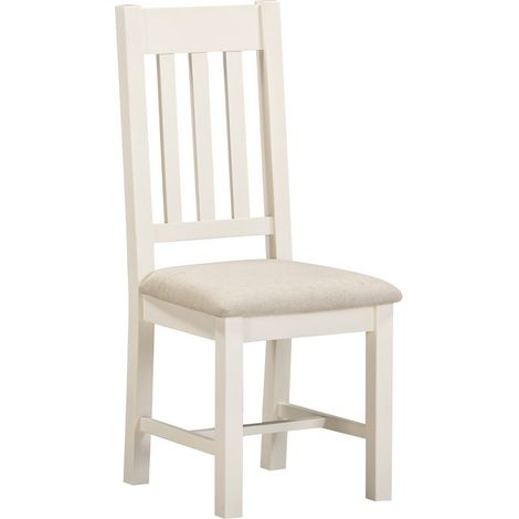 Windsor Slatted Dining Chair (Set of 2) - L41 x W46 x H105.5 cm - Ivory/Oat Fabric