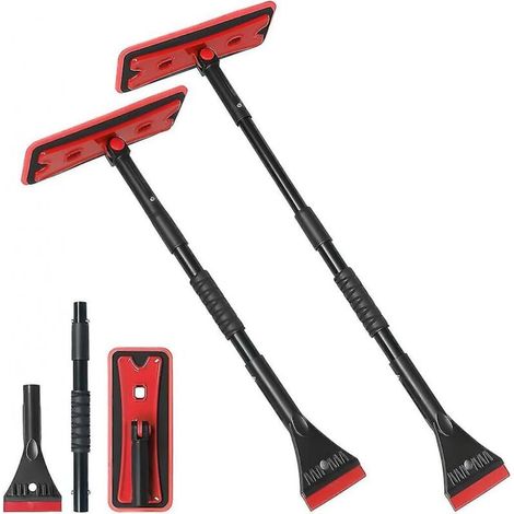 Brosse à neige 3 en 1 pour voiture, grattoir à glace amovible et extensible avec large tête en mousse et poignée ergonomique, outils de déneigement légers, pare-brise et peinture (1/4)