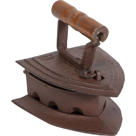 Bügeleisen aus Gusseisen mit antikiertem Rost-Finish L19xPR15xH16,5 cm