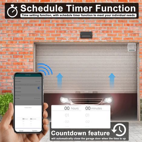Tuya Ouvre-portail WiFi Contrôleur de porte de garage intelligent Contrôle à distance via application mobile Compatible avec Home for Voice