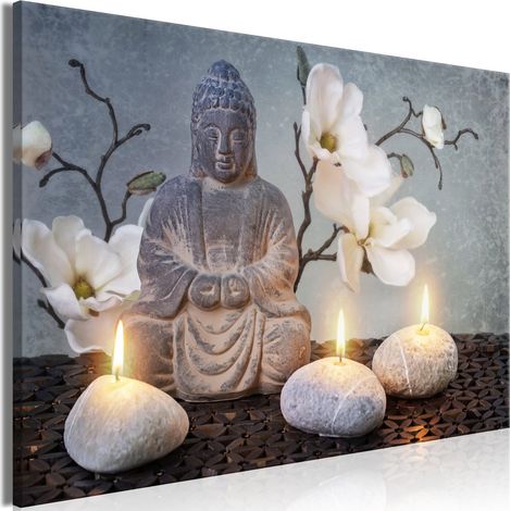 Tableau Bouddha et Pierres (1 Partie) Large - 90 x 60 cm (1/4)