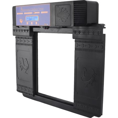 Porte Automatique de Poulailler, Intelligente à Double avec Capteur Lumière Solaire Poulailler pour Canard Volaille (Black) - (1/5)