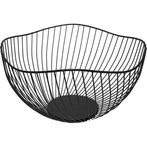 QORVA-Corbeille Fruit, Panier A Fruit Métal, Panier Fruit, Corbeille Fruit Osier, Panier Corbeille Fruit Design, Corbeille à Fruits, Panier de Fruits et Légumes Avec Forme de Vague pour la Cuisine