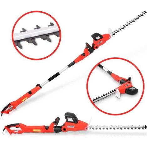 Taille-haies télescopique 750 W – Longueur de coupe 56 cm – Épaisseur de coupe max. 28 mm – Réglable de 2,35 à 2,80 m – Hecht (1/4)
