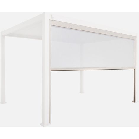 Estor lateral enrollable de aluminio y textileno para pérgola bioclimática, 4m (1/5)