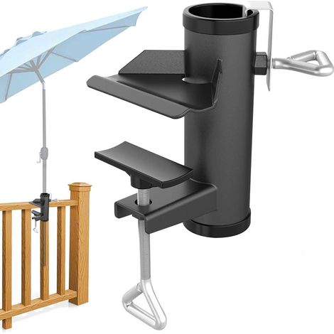 Sonnenschirm-Befestigungsklemme, Sonnenschirm-Befestigungsstütze für Balkon und Geländer, Sonnenschirm-Tischhalterung, Sonnenschirmhalter für Balkon (1/5)