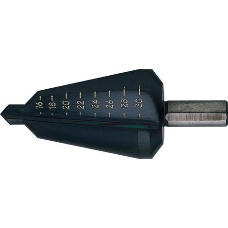 Trapano Set Piralide Lamiera Precisa, Acciaio Rapido, Rivestimento Vapore, Capacità Foratura: 40-61 Mm, Formato 6, Lunghezza Totale 103 Millimetri
