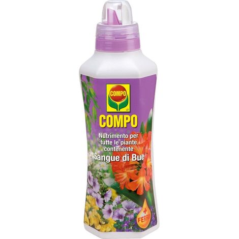 Concime "Sangue di Bue" a base di Ferro liquido per piante da Giardino e Balcone ingiallimento fogliare 1 lt
