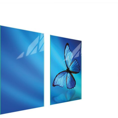 PLAQUE DE PROTECTION EN VERRE POUR POÊLE 75x52 PAPILLON (1/5)