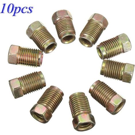 Vis de tuyau de frein mâle 10 mm x 1 mm, adaptée pour tuyau de frein 3/16" 3/8" UNFx 4tpi (1/4)
