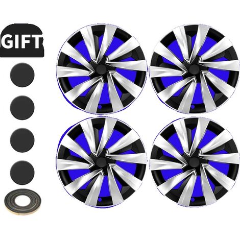 Tapa de rueda, estilo turbina, compatible con Tesla Model Y, Turbine Silver Black, Tesla-a, New Model Y 19-inch-a (1/2)