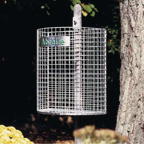 Cesto de basura A400xL430xF210mm Malla de alambre galvanizado 27l con BD perforado