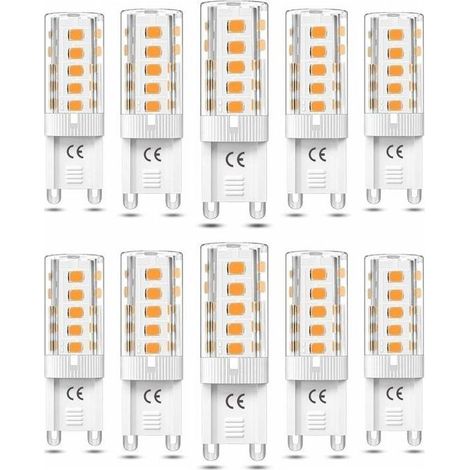 Pack 10 Ampoules LED G9 5W 3000K Blanc chaud 300 lm équiv. 40-50W AC110-220V culot G9 (1/4)