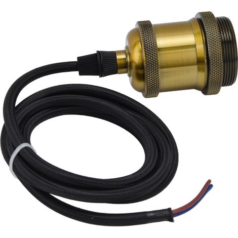 Kit de câble pour suspension rétro, douille de lampe dorée à brancher pour luminaires à faire soi-même (1/5)