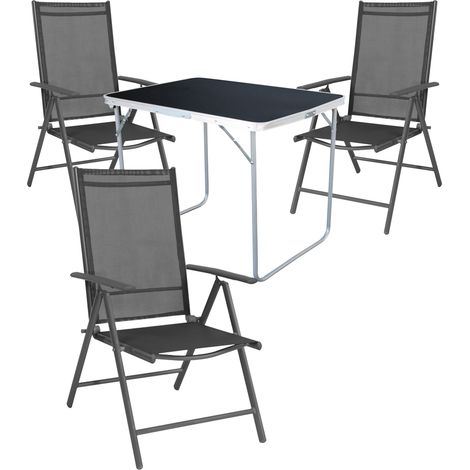 4-tlg Campingsessel Anthrazit + Campingtisch-MMC330871B+3xM116001