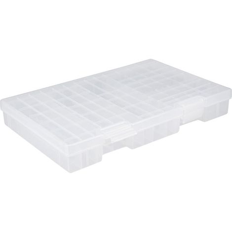 Boîte de rangement portable transparente protection pour piles AAA/AA (1/4)
