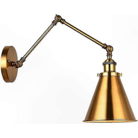 Aplique de pared con brazo ajustable y pantalla cónica de latón para bares domésticos y espacios interiores ( )