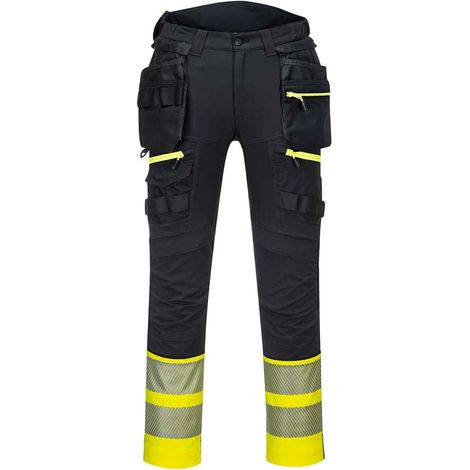 Holster-Hose Dx4 Hi-Vis Klasse 1 Farbe: Gelb/Schwarz Größe 50 - Portwest