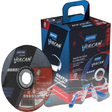 Écran Norton Vulcan 125 x 1,0 / 100 pièces en acier inoxydable + lunettes offertes
