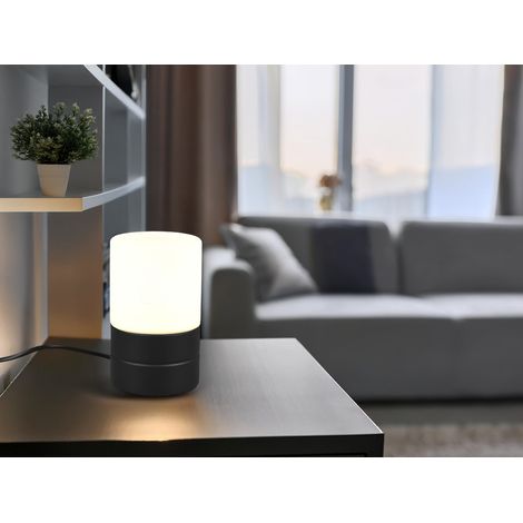 Kleine Tischlampe ARY II mit Touchfunktion & Glasschirm Schwarz, Höhe 15cm (1/5)