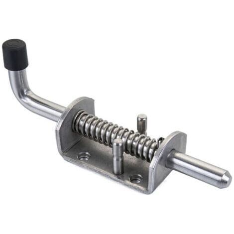 Sliding Spring Latch for Barrel and Trailer – T-304 Stainless Steel – 165mm Locking Pin – Screw-In Mounting – M10-128xH22 (1/3)