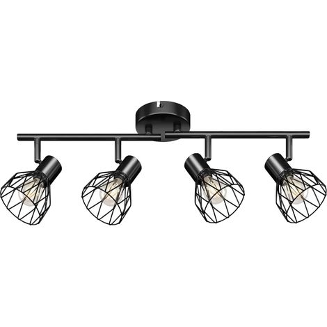 Faretto da soffitto, stile vintage, design regolabile, 4 luci, lampadina non inclusa (1/2)